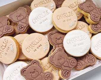 Teddy Bear Birthday Custom Cookies