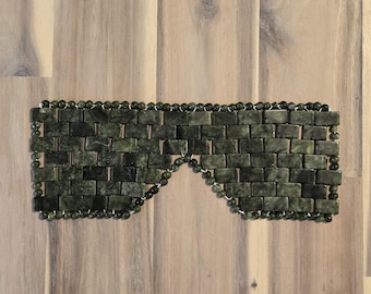 Hand Woven Natural Eye Mask | Acupressure Relaxation Obsidian and Jade Stone