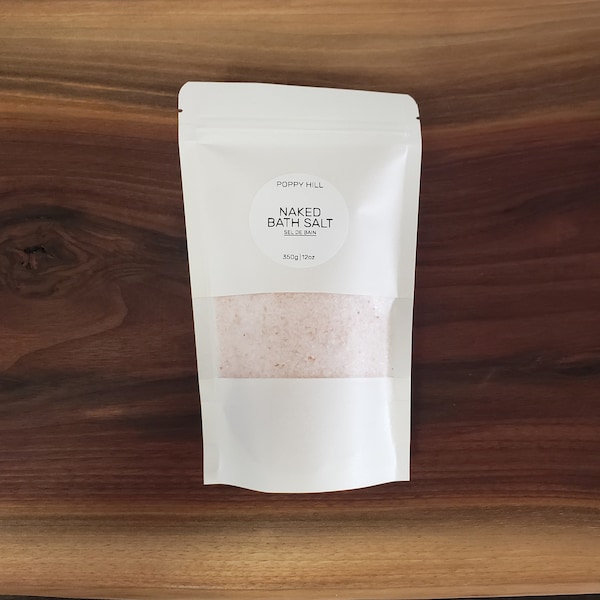 Naked Bath Salt | soothing bath salts, all natural small-batch body care, relaxing epsom salt and pink himalayan salt blend, great gift idea