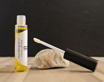 Nourishing Lip Oil | Natural Hydrating Lip Treatment - Vitamin Rich - Deep Moisturizing