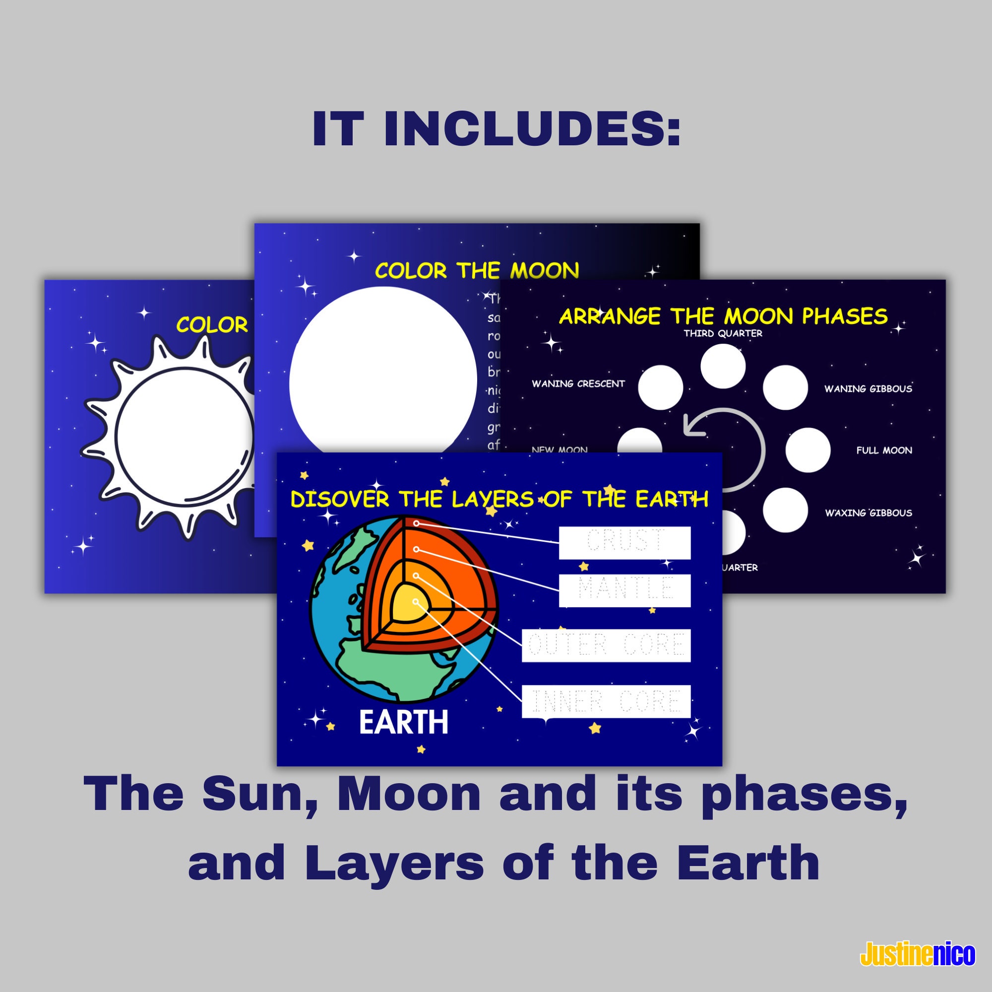 Printable Space Busy Book for Kids, Interactive Busy Book Featuring the ...