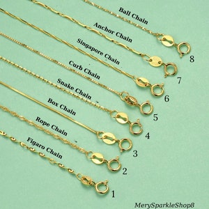 Gold & Rose Gold Chain Necklace: S925 Silver Figaro, Rope, Box, Snake, Curb