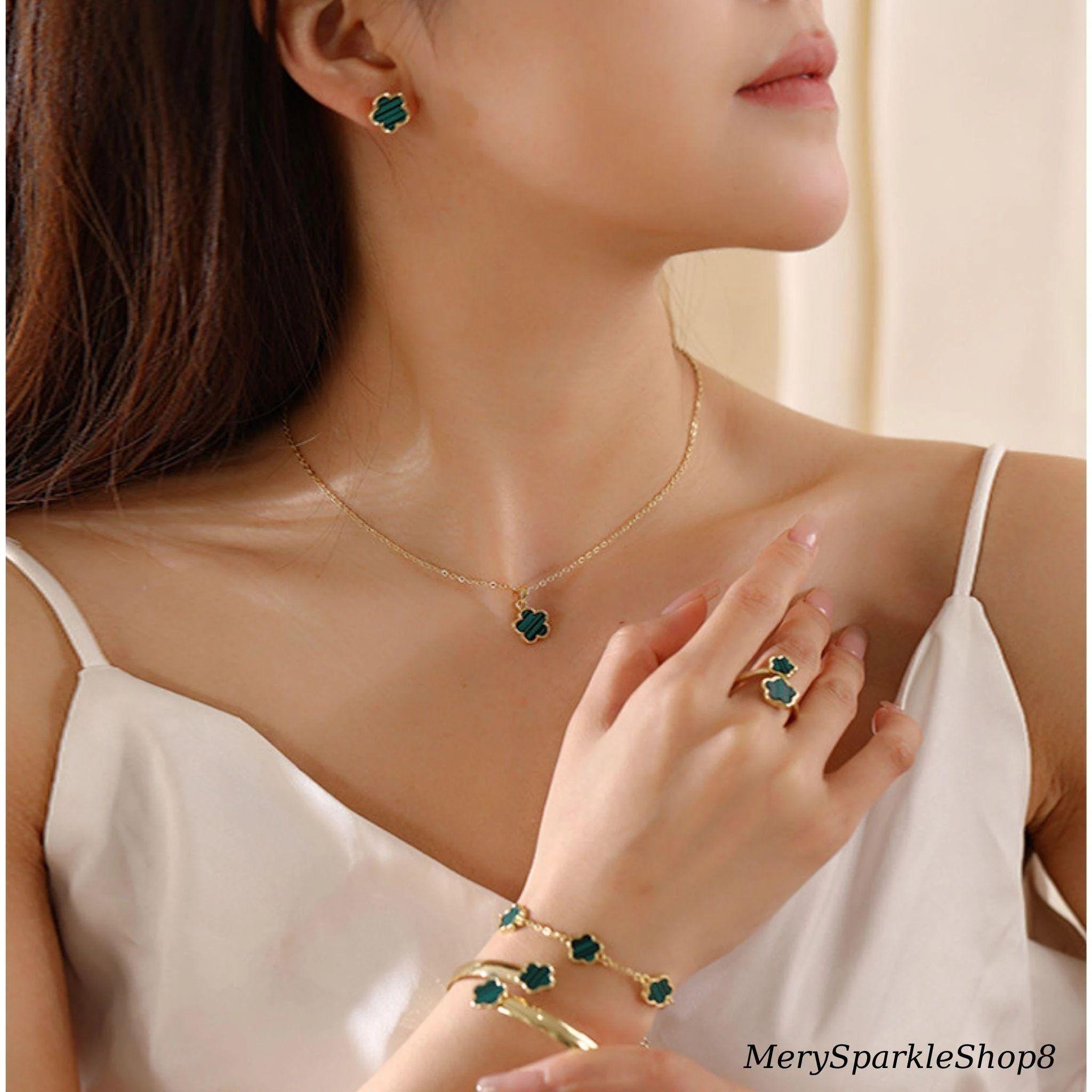 Parure Cœur Femme Argent 925 Cristal Bijoux Collier Boucle d'Oreille