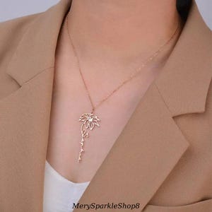 Personalized Birth Flower Name Necklace - Elegant Floral Gold Name Necklace - Personalized Name Necklace for Bridesmaids - Christmas Gifts
