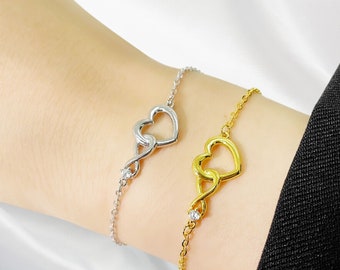 Heart Bracelet: Korean Style Copper Zirconia Love Jewelry