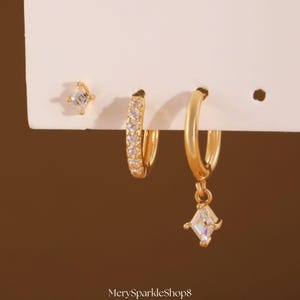 Diamond Earring Set – Huggie Dangle, Gemstone Studs, Ear Clips