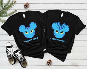 Personalized Pandora Avatar Shirt, Mickey Minnie Mouse Ears With Avatar Face Youth T-Shirt, Disney Custom Name Shirt, Avatar Disney Kids Tee