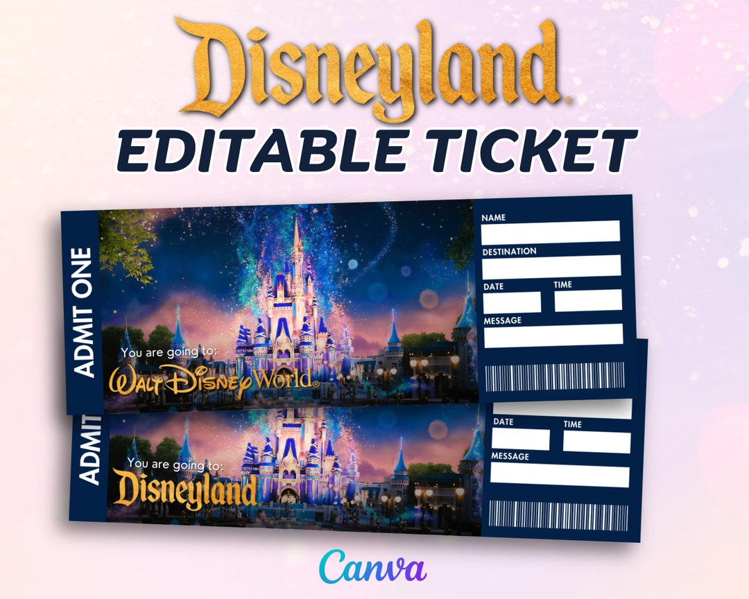 Surprise Disneyland Ticket, Disneyworld Ticket Memorabilia, Surprise ...