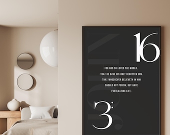 Bible Verse Wall Art: Christian Scripture Print - John (Digital Download)