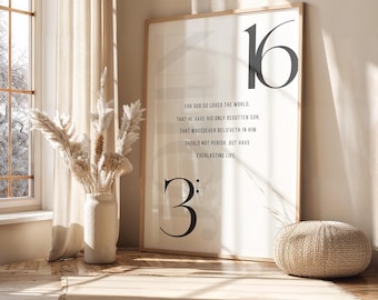 Bible Verse Wall Art: Christian Scripture, Minimalist Design (Digital Download)
