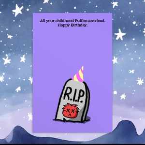 Feliz cumpleaños, puffles de Club Penguin, postal, carta, tarjeta personalizada, tarjeta de felicitación, meme, nostalgia, Internet antiguo, vintage Y2K