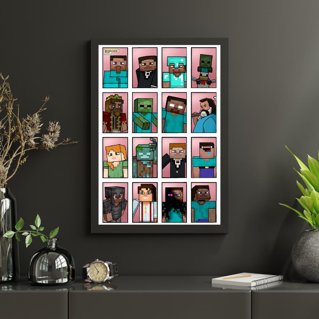 Minecraft Invincible Multiverse Poster | Mark Steve Variants | Steve ...