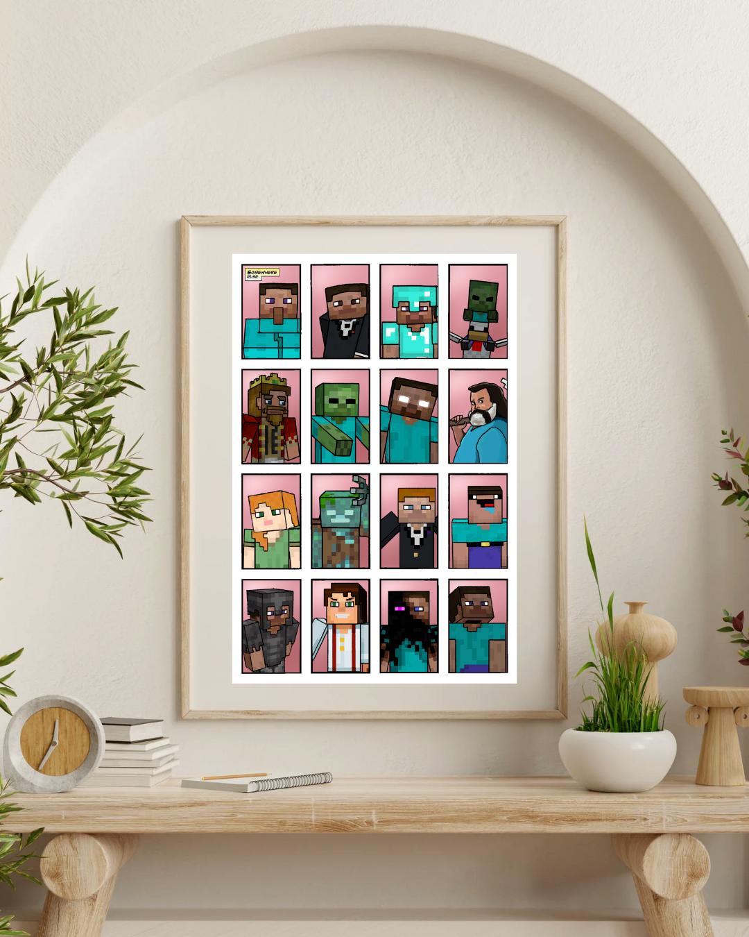 Minecraft Invincible Multiverse Poster | Mark Steve Variants | Steve ...