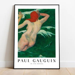 Paul Gauguin &quot;In The Waves&quot; Wall Art, Instant Download, Perfect Gift, High-Resolution Post-Impressionist Masterpiece, Gauguin Print