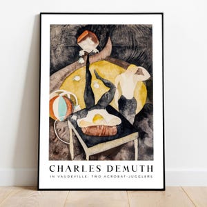 Charles Demuth &quot;In Vaudeville: Two Acrobat-Jugglers&quot;, Wall Art, Instant Download, Perfect Gift, Gallery Art, Abstract Art,American Modernism