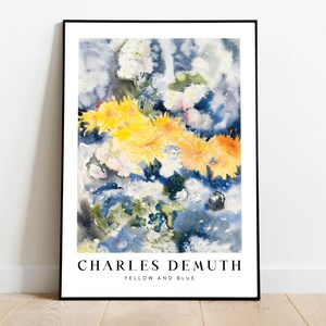 Charles Demuth &quot;Yellow and Blue&quot;, Wall Art, Instant Download, Perfect Gift, Gallery Art, Abstract Art, American Modernism, pop of colour