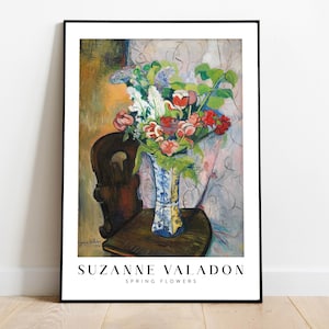 Suzanne Valadon &quot;Spring Flowers&quot; Wall Art, Instant Download, Perfect Gift, Gallery Art, High Res Vintage Art, Floral Art, Bold Colours