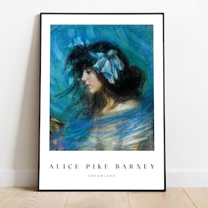 Alice Pike Barney &quot;Dreamland&quot; Wall Art, Instant Download, Gift, Elegant Decor, Vintage Portrait, Symbolism, Dreamy Decor, Imaginative Art