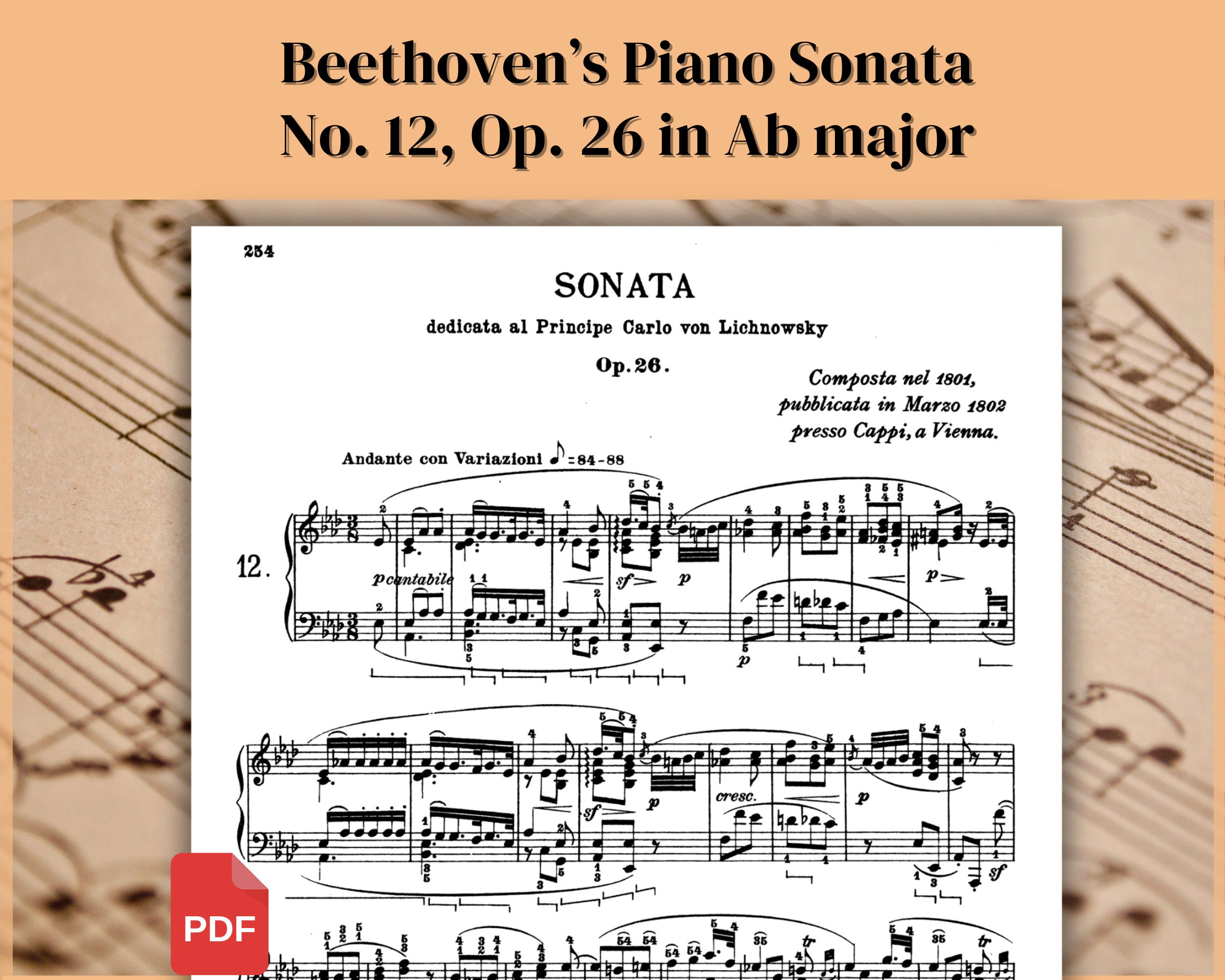 Piano Sheet Music, Beethoven Sonata, Ludwig Van Beethoven, Beethoven ...