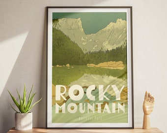 Rocky Mountain National Park Digital Download Camping Outdoors Poster for Living Room