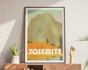 Yosemite National Park Mountains Outdoors Poster for Living Room Camping Digital Download