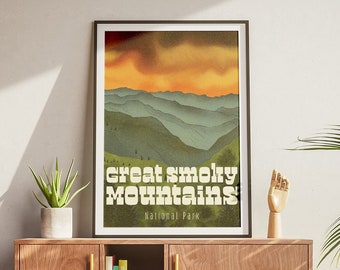 Great Smoky Mountains National Park Outdoors Poster for Living Room Camping Digital Download