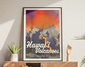 Hawaii Volcanoes National Park Outdoors Poster for Living Room Hiking Digital Download