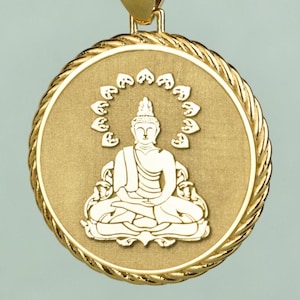 Sterling Silver Buddha Pendant, Yoga Necklace, Buddhist Symbol Jewelry, Spiritual Medal, Mindfulness Gift,  Zen Necklace, Zen Buddha Amulet