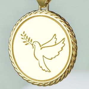 Sterling Silver Dove Pendant, Peace Symbol Jewelry, Bird Charm , Spiritual Gift for Her, Boho Dove Necklace, Bird Pendant, Spiritual Medal