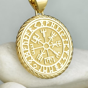 Sterling Silver Vegvisir Pendant, Norse Compass Necklace, Mythology Jewelry, Viking Protection Amulet, Viking Compass Medal, Pagan Charm