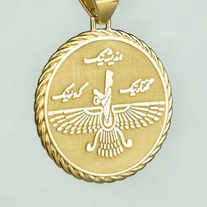Sterling Silver Faravahar Rope Necklace, Zoroastrianism Pendant, Persian God Jewelry, Ahura Mazda Protection Medallion, Gift for Persian