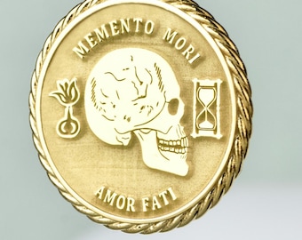 Sterling Silver Memento Mori Necklace, Amor Fati, Personalized Philosophy Pendant