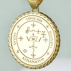Sterling Silver Seal of Archangel Michael Pendant, Protection Amulet Necklace, Angel Sigil Jewelry, Catholic Charm, Guardian Angel Medal