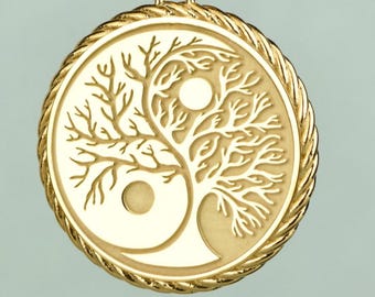 Sterling Silver Yin Yang Tree of Life Pendant, Zen Jewelry