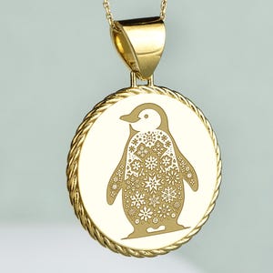 Sterling Silver Penguin Necklace, Arctic Bird Pendant, Nature Lover Gift