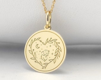 Hundhänge i sterlingsilver, hjärthalsband, förgylld husdjursberlock, personlig