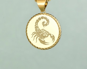 Halsband i sterlingsilver med skorpionmotiv, graverbart
