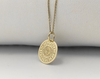 Gold Plated Astrology Pendant, Sterling Silver Zodiac Necklace