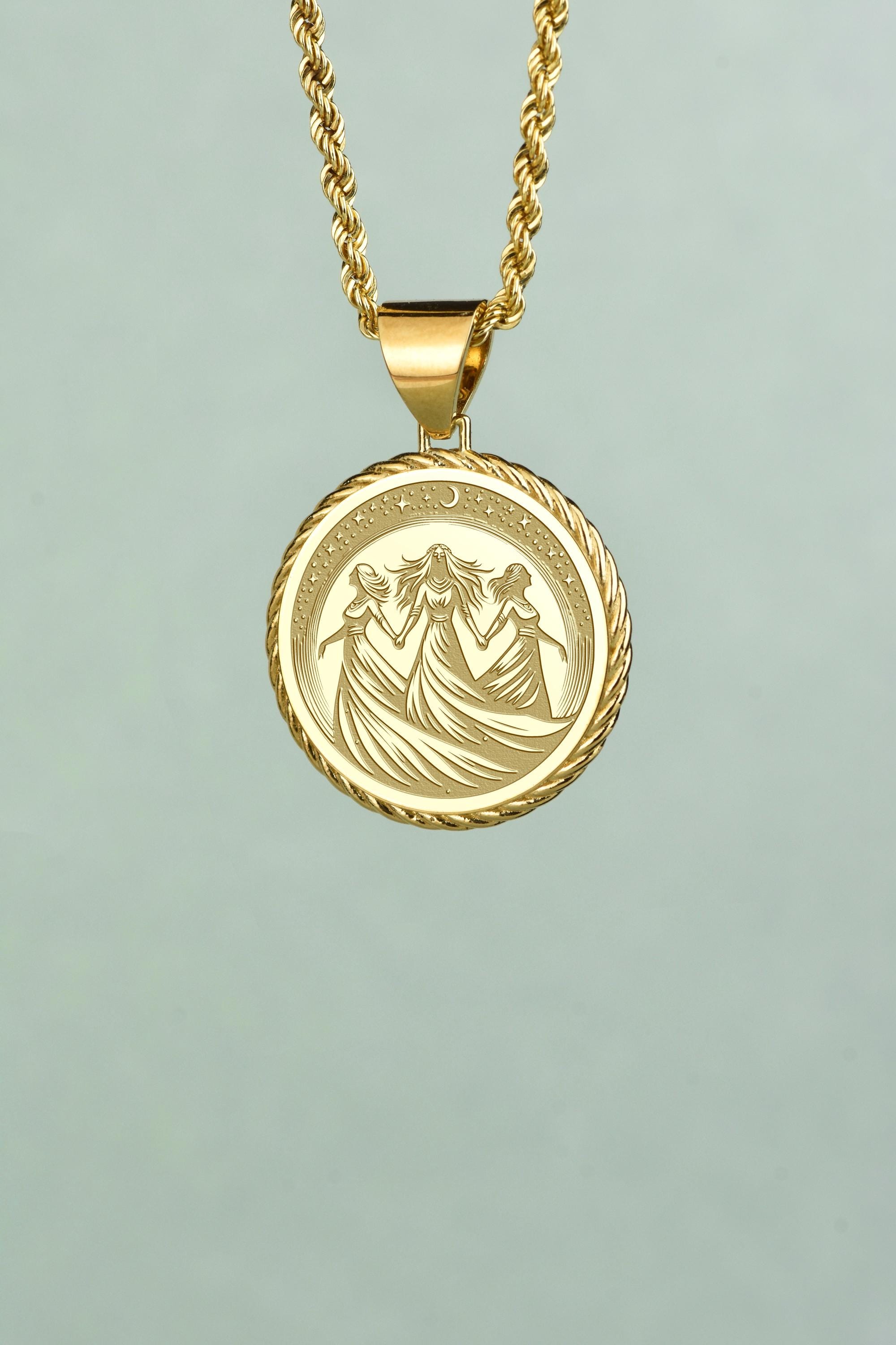 Triple Moon Goddess necklace, goddess jewelry Valentine gift for her symbolic je Triple Moon Goddess necklace, goddess jewelry Valentine gift for her symbolic je