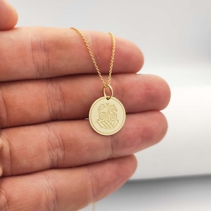 Gold Plated Viking Sleipnir Necklace, Norse Mythology Disc Pendant, Odin&#39;s Horse Jewelry, Sleipnir Charm, Sterling Silver Sleipnir Pendant