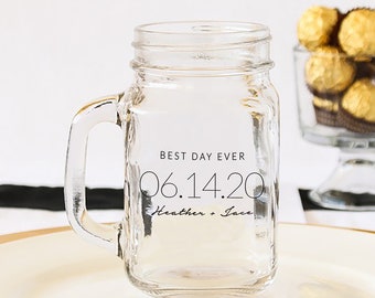 Gepersonaliseerde Mason Jar, Mason Jar met deksel, Mason Jar met handvat