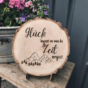 Personalisierte Holzscheibe / Geschenk Wanderer Bergliebe / Baumscheibe mit Gravur / Berge / Geschenk für Mann / Spruch Geschenk / Tirol