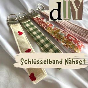DIY Nähset Schlüsselband Schlüsselanhänger -Material mit Videoanleitung- Set zum selber nähen -viele Stoffe zur Auswahl- Keyfob Wristlet