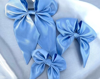M T Brothers Satin-Haarschleife – Geschichtet, 27,9 Cm, Mit Metallclip, Für Damen & Mädchen