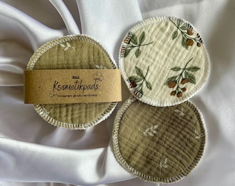 Kosmetikpads Abschminkpads wiederverwendbar waschbar 100% Baumwolle | 4 Stück Rund Set | nachhaltig handgefertigt