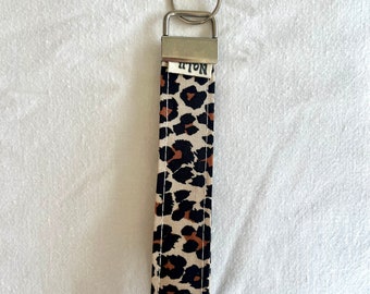 Lanyard | Fabric | Wristlet made of Leo fabric viscose | Keyfob fabric | Key chain sewn I Wrist strap I Boho Minimalist