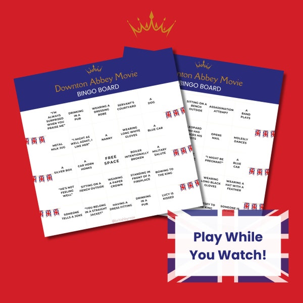 Downton Abbey Movie | Play While You Watch Bingo | Printable Bingo Game | Tea Party Game | British TV