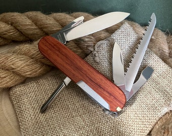Victorinox Hiker, customised with solid hardwood scales, brand new