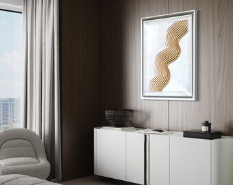 Einzigartige minimalistische Textured Art Wandkunst in beige strukturiert ombre effekt