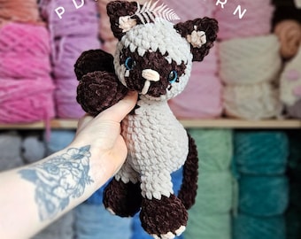 Sarai le chat siamois - Patron au crochet PDF - Petite couture Kitty doudou / doudou, peluches
